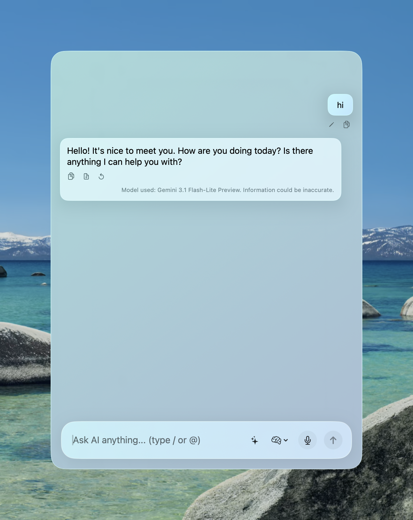 Prism Quick AI overlay on macOS